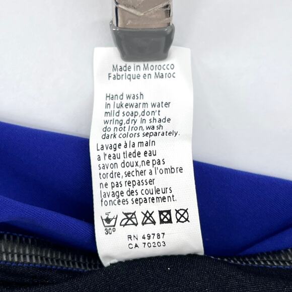 GOTTEX Lattice Gathered One Piece Swimsuit Womens 8 Blue Strapless Convertible - Picture 16 of 16